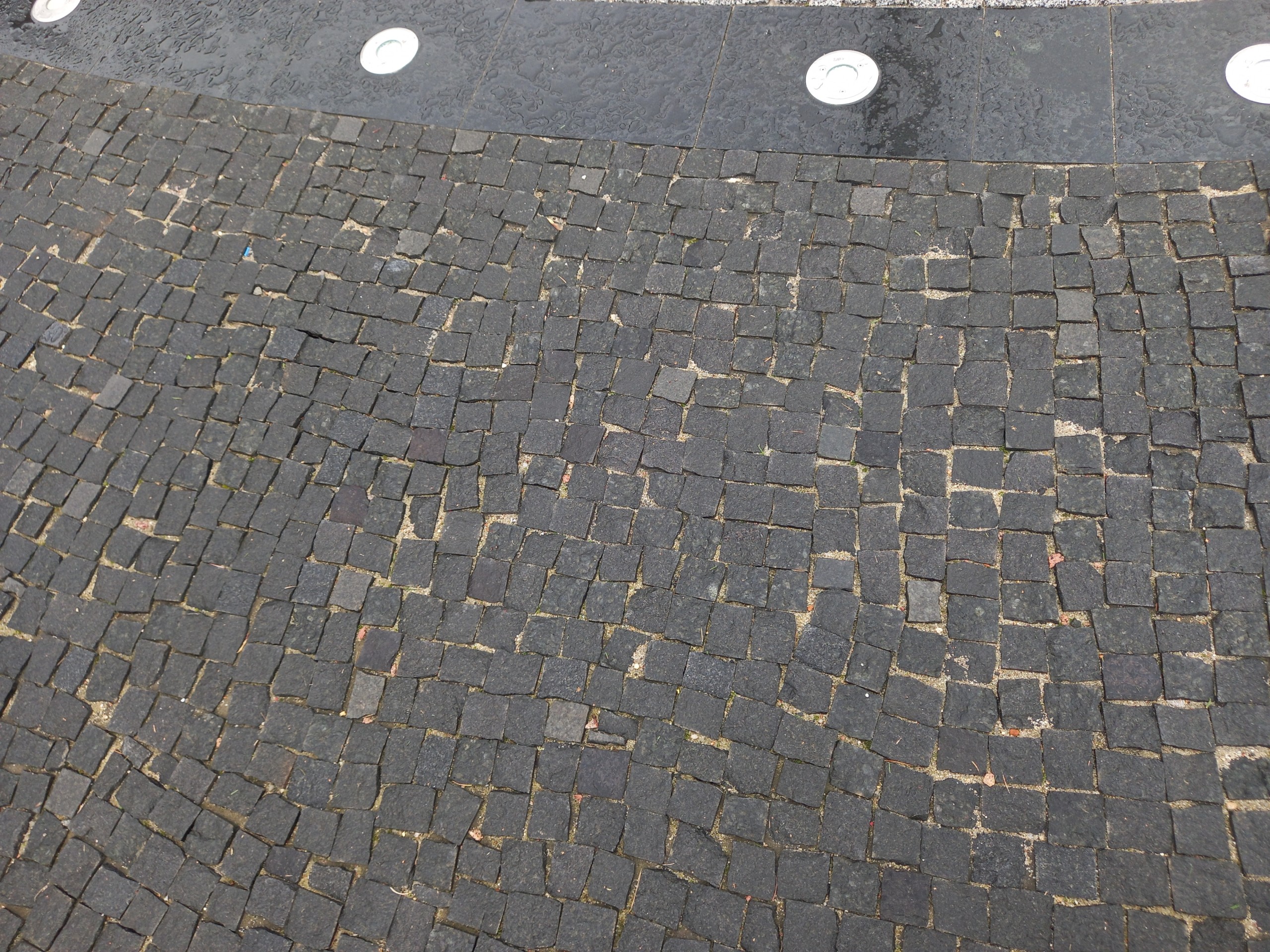 Black stone paving stones