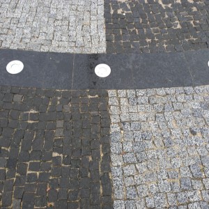 Grey and black stone paving stones