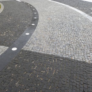 Paving stones made of gabbro stone