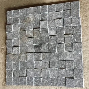 Sawn-split gabbro paving stones with sawn sides 10x10x5 cm