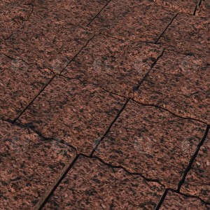 Red granite paving stone