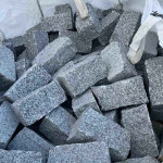 Split paving stone from grey granite
