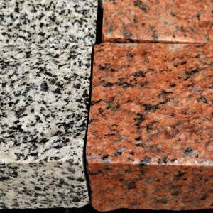 Granite paving stone from red and grey granite