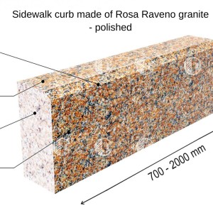 Red granite curbs - polished