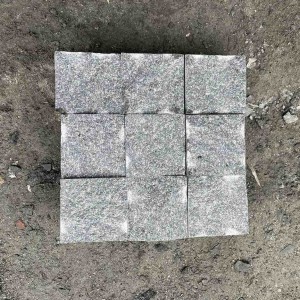 Sawn-split paving stones Gabbro