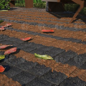 Red granite paving stone