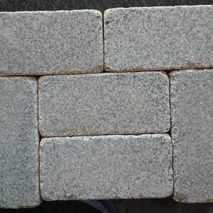 Tumbled granite paving stone from grey granite 25x12