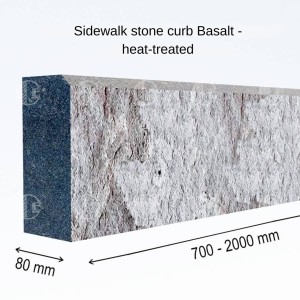 Black stone Basalt curbs - heat-treated