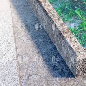 Curbs from brown granite - heat-treated