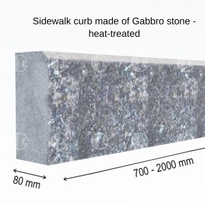 Heat-treated curbs GP-5 from Gabbro stone
