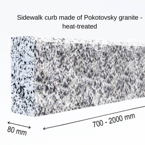 Grey granite curbs - heat-treated