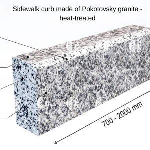 Grey granite curbs - heat-treated