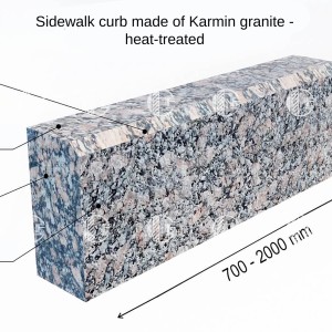 Pink granite curbs - heat treated