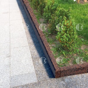 Curbs from red granite