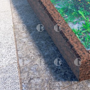 Curbs from red granite