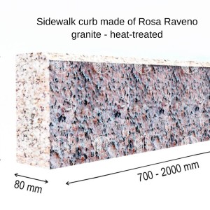 Curbs from granite - heat-treated