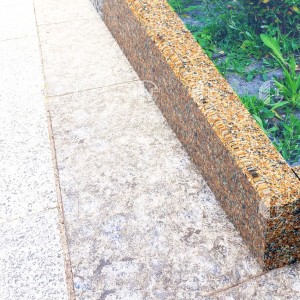 Red granite curbs - polished