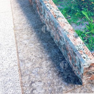 Curbs from red granite - heat-treated