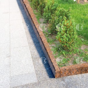 Red granite kerbs - polished