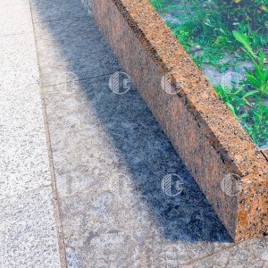 Red granite kerbs - polished