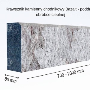 Krawężniki z czarnego kamienia gabro