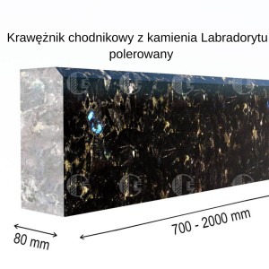 Krawężniki z czarnego kamienia - Labradoryt