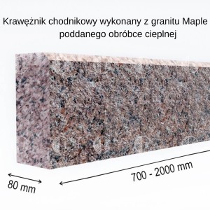 Krawężniki z czerwonego granitu – poddane obróbce cieplnej