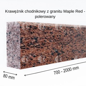 Krawężniki z czerwonego granitu