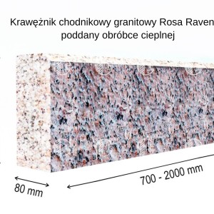 Krawężniki z granitu - poddane obróbce cieplnej