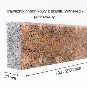 Krawężniki z czerwonego granitu - polerowane
