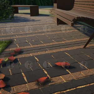 Red granite paving stone