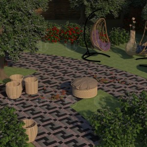 Sawn black stone paving stone Basalt