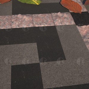 Paving stone from grey and black granite