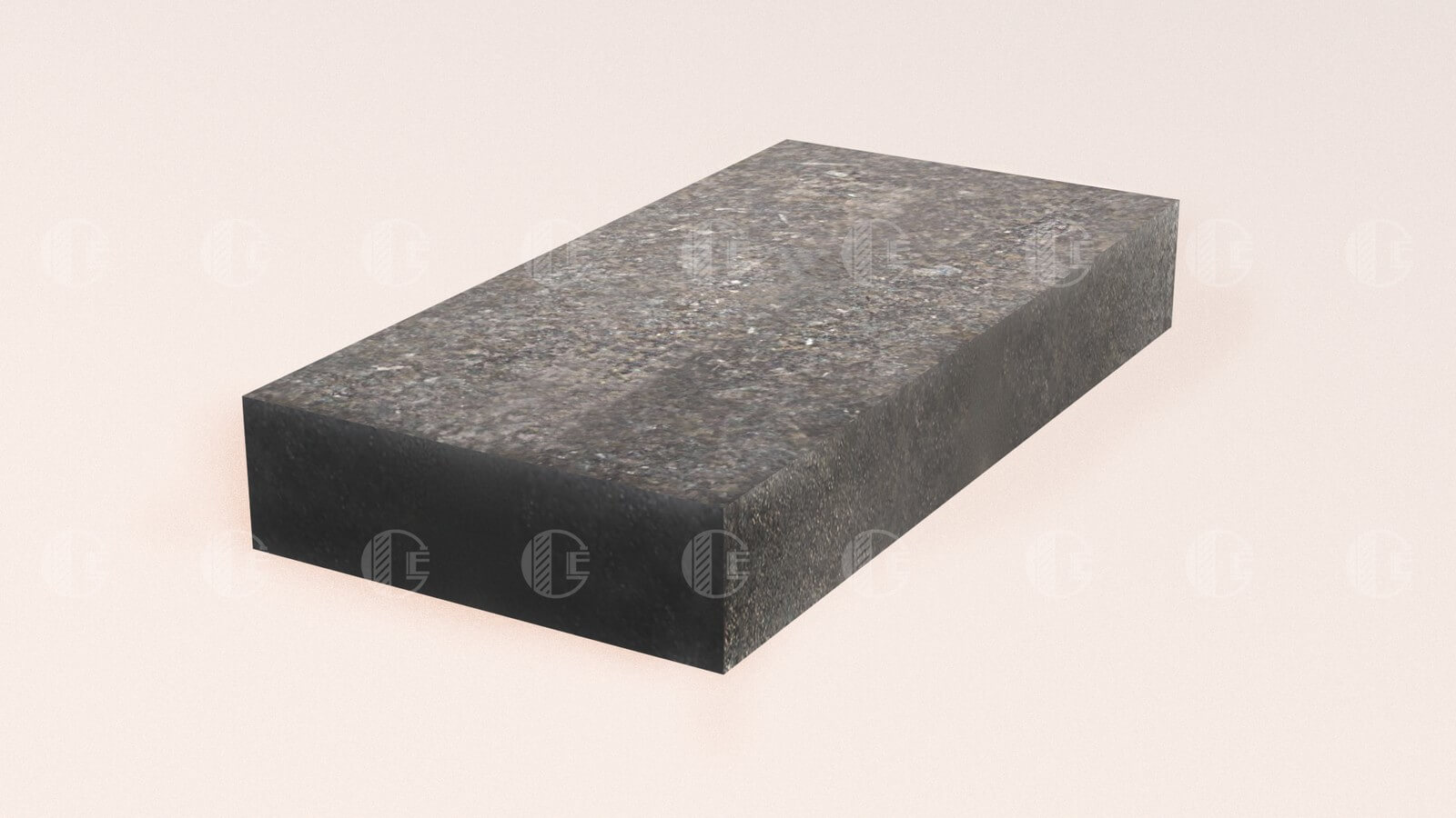 Sawn paving stone from black stone Gabbro 20x10x3