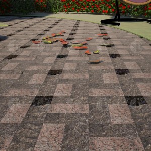 Full-sawn paving stones made of labradorite