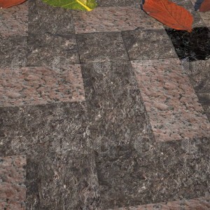 Sawn paving stone from red granite