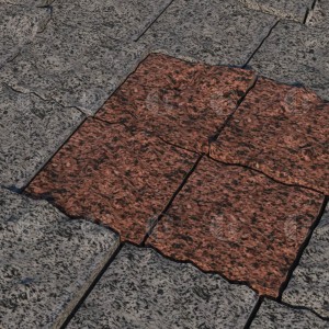 Paving stone from grey granite