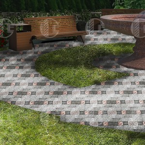 Paving stone from grey granite