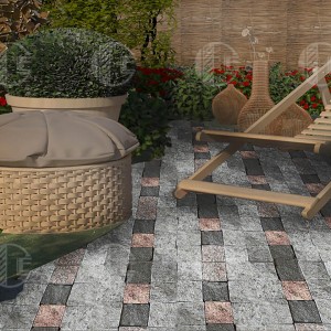 Paving stone from grey granite