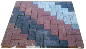 Sawn granite paving stones Gabbro, Maroon Black, Grey Ukraine