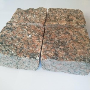 Red granite paving stone