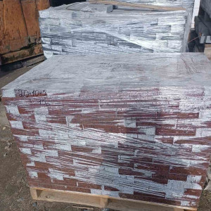 Packed paving stone on a pallet from Leznikovskogo granite