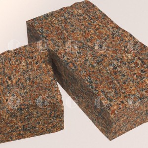 Red granite paving stone