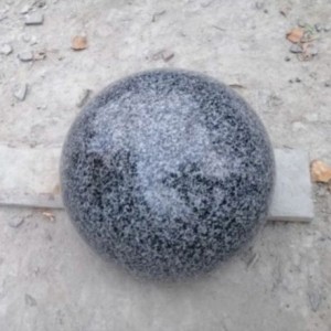Parking hemispheres from gray granite
