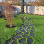 Basalt hexagonal tiles in landscape design (5 cm thick)