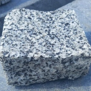 Paving stone "rowing" from gray granite Gray Ukraine