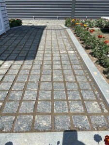 Paving stone from black Gabbro stone