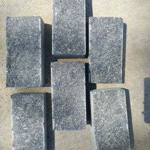Paving stone from black Gabbro stone