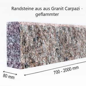 Randsteine aus braunem Granit