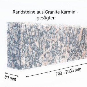 Randsteine aus gesägter Granit